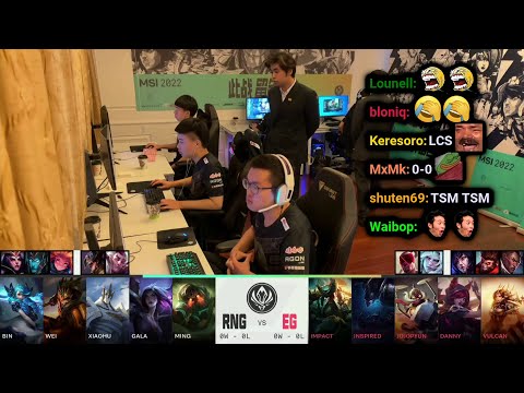 RNG vs EG - Game 1 | 2022 MSI Semifinals | Twitch VOD with Chat