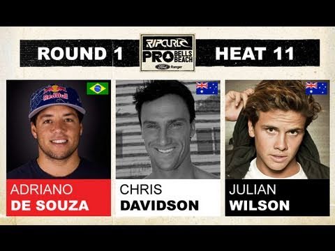Round 1, Heat 11 - Adriano De Souza vs Chris Davidson vs Julian Wilson