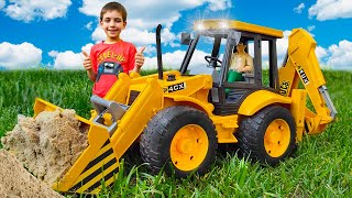 Download lagu Funny Stories about Bruder Trucks - Excavator JCB, Tractor, Concrete Mixer - compilation mp3
