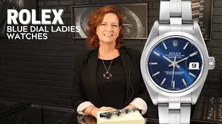 Rolex Datejust & Date Blue Dial Ladies Watches Size Comparison | SwissWatchExpo