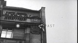 German man  thrills the crowd with his dangerous performances on his bicycle in B...HD Stock Footage