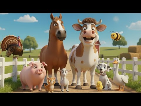 Sunetele animalelor de la ferma - Cantecel pentru copii