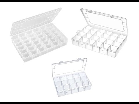 Adjustable grid cell storage boxes combo, plastic ( pack of ...