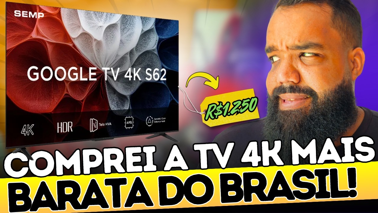Miniatura da avaliação em vídeo de Smart TV Semp 55 Polegadas 4K S62 Google TV