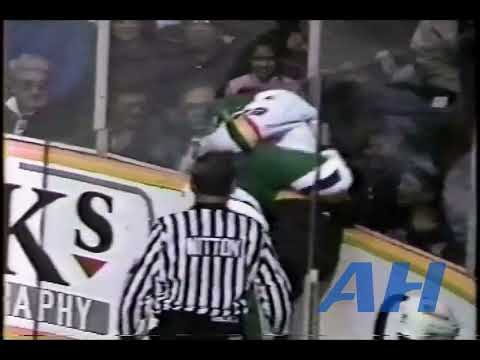 NHL Jan. 10, 1990 Jim Sandlak Jr.,VCR v Adam Burt,HFD Vancouver Canucks Hartford Whalers