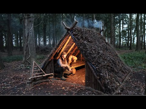 Building a Bushcraft Viking House in the Woods | Fire | Wilderness Cooking | Survival Project | Ep.3