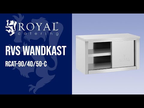 Video - RVS wandkast - 900 x 400 x 500 mm - 60 kg laadvermogen per compartiment - Royal Catering