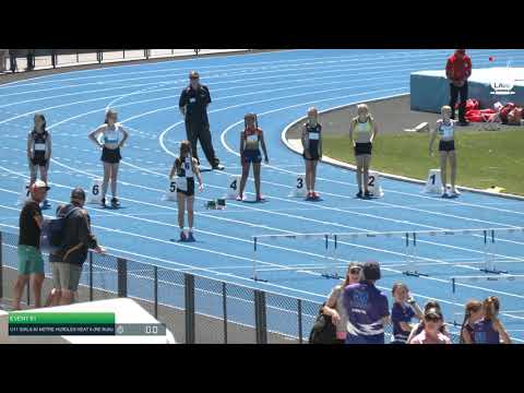 U11 Girls 80m Hurdles Heat 6 (Re-Run): 2021 State Combined Events Championships // LAVicTV