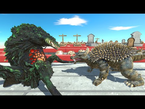 BIOLLANTE VS ANGUIRUS CEMETERY DEATH RUN - Animal Revolt Battle Simulator