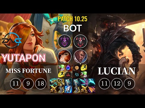 DFM Yutapon Miss Fortune vs Lucian Bot - KR Patch 10.25