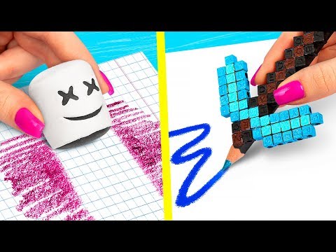 10 DIY Fortnite School Supplies vs Minecraft School Supplies Challenge!