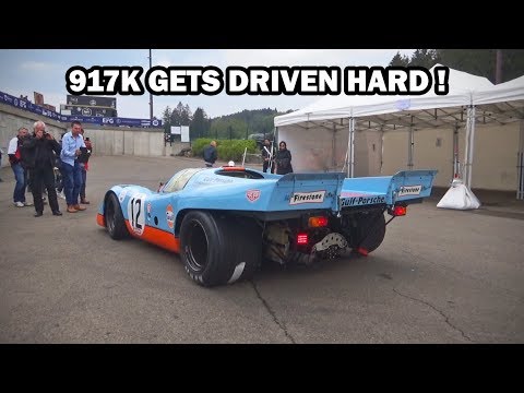 Porsche 917K racing at high speeds! (brutal flat-12 sound)