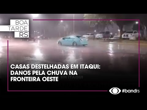 Casas destelhadas em Itaqui: danos pela chuva na Fronteira Oeste