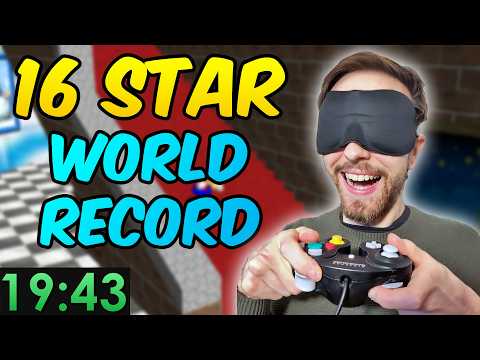BLINDFOLDED Super Mario 64 - 16 Star Speedrun in 19:43 by Bubzia [WORLD RECORD]