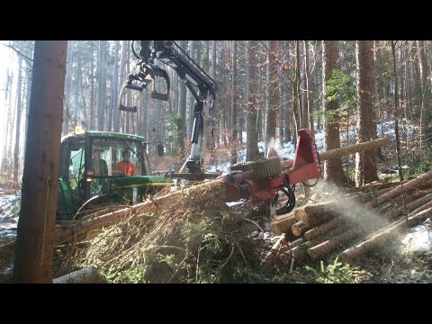 Tractorprocessor (Harvester) Hypro 755 on a John Deere 6310