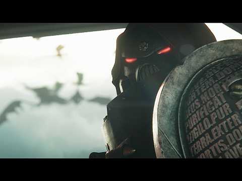 Warhammer 40K - Space Marines Get Attacked By Tyranid Swarm In Thunderhawk Gunship In The Air