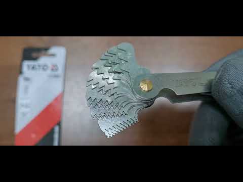 Резьбомер WHITWORTH 55° с 28 шаблонами 4-62 YATO (YT-29982)