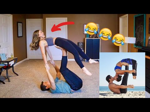 COUPLES YOGA CHALLENGE!! (we tried lol)