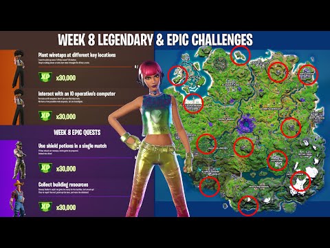 *LEAKED* Week 8 Challenges Fortnite! Full Guide for Legendary & Epic Quests [Season 7]