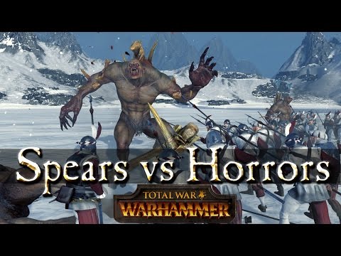 Skeleton Warriors and Crypt Horrors vs Spearmen - Total War Warhammer