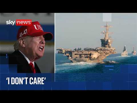 Trump says US Navy will blockade Strait of Hormuz from today | Sky News coverage