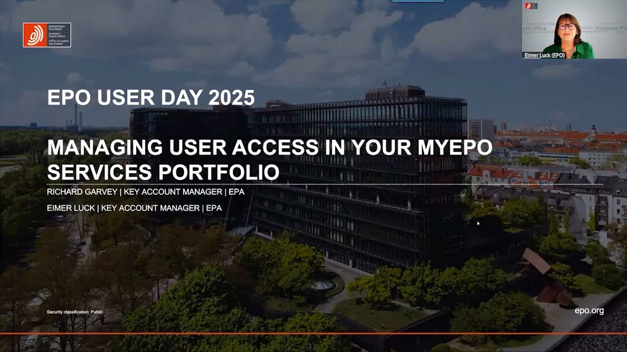 Managing user access in your MyEPO services portfolio