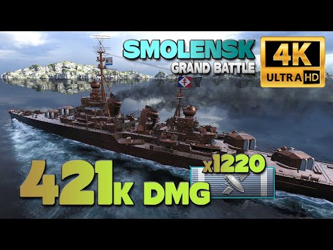 Cruiser Smolensk in Grand Battle, 420k damage - World of Warships