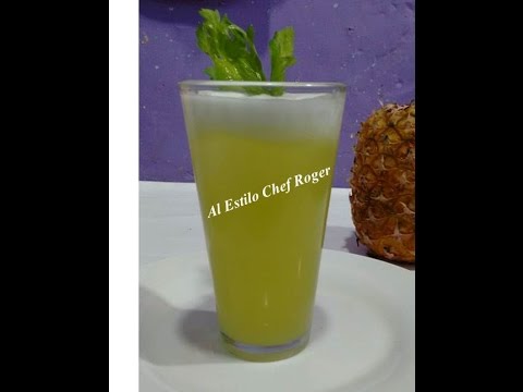 Bebidas, AGUA DE PIÑA CON APIO, Receta # 174, PINA Video