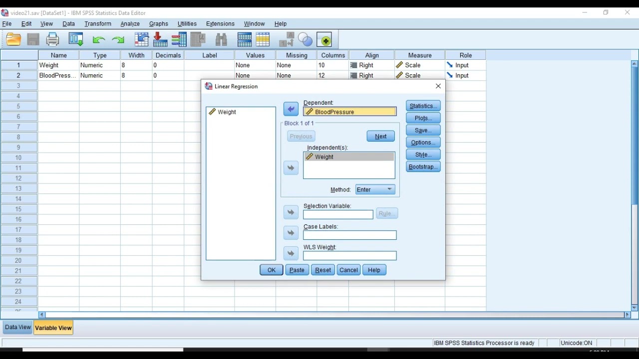 running Regression analysis in spss #regression #spss #data #statistics