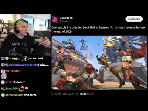 xQc Shocked by Overwatch bringing back "6v6"