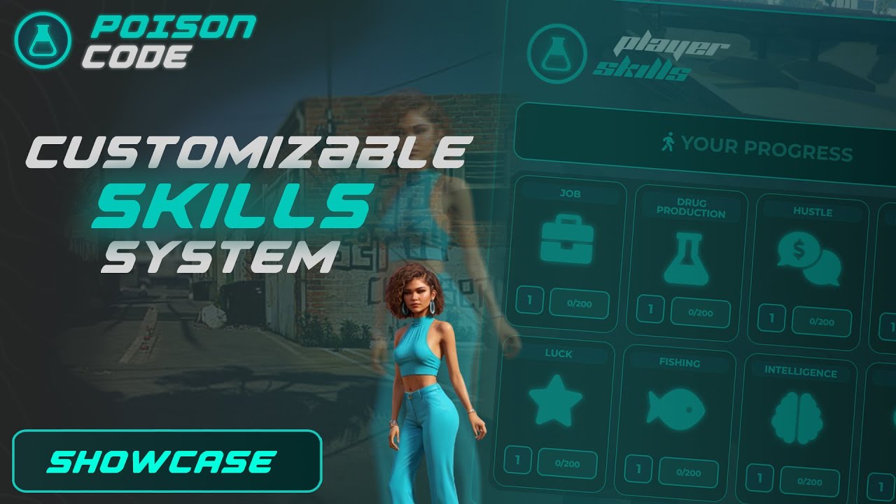 [PAID] [ESX/QB/QBX] Versatile skill system for your fivem server with beautiful UI [pc_skills] thumbnail 2