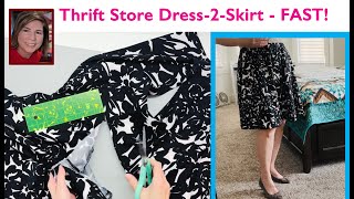 ♻️ 👗 50cent Thrifted Dress Turned Into CUTE SKIRT | ⌛️ 45-Minute Alteration | Fast and Easy