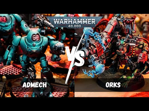 Adeptus Mechanicus vs Orks / Warhammer 40,000 Battle Report