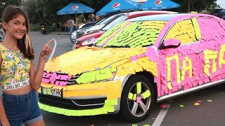 ПРАНК над Папой 😜 ОБКЛЕИЛА МАШИНУ стикерами😱 ПАПА В ШОКЕ 😂 пранк от Лизы Найс / Liza Nice /LN