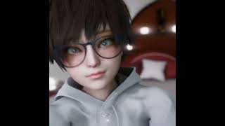 黒髪ショートつり目黒デカめがね女接写#mmd