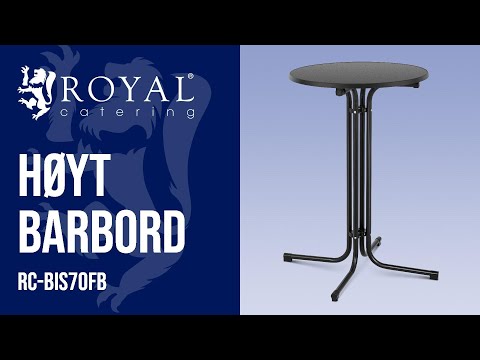 video - Høyt barbord - Ø 70 cm - sammenleggbart - sort