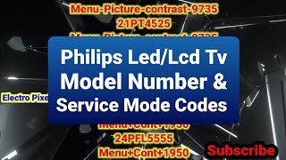 Philips Led/Lcd Tv Service Menu Codes With Model Number || Philips Led, Lcd Tv Service Mode Codes