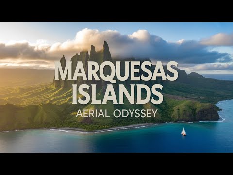 Marquesas Islands Nuku Hiva, Ua Huka, Ua Pou Tahiti from Above - 4K Aerial Paradise (Ambient Music)