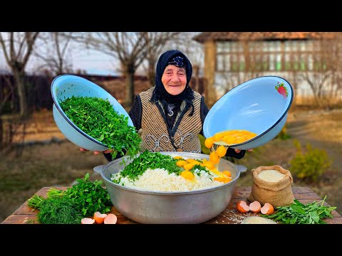 We Mixed 50 Eggs with Fresh Herbs! The Best Green Pilaf Recipe (Sebzi Pilaf) 🌿