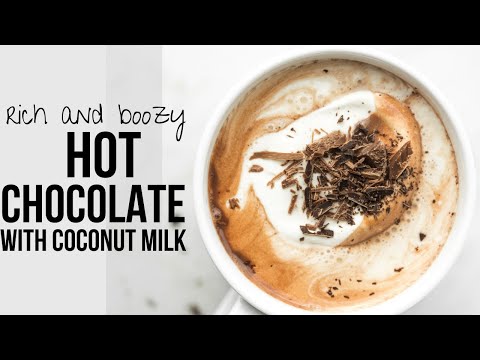 rich and boozy coconut milk hot chocolate
