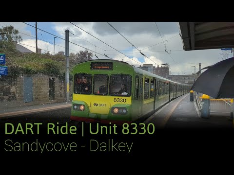 Ride on-board Irish Rail 8300 class DART train 8330 from Sandycove to Dalkey.