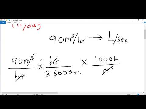 How to convert from cubic meters per hour and cubic meters per day to litres per seconds