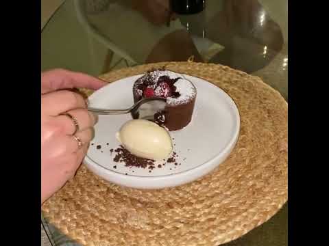 The delight of slicing a chocolate dessert by Chef Joao