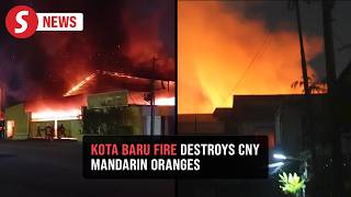 Download lagu Warehouse fire destroys 77 tonnes of mandarin oranges in Kota Baru mp3
