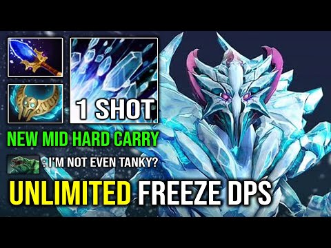 UNLIMITED FREEZE DPS 1 Shot Ice Blast Solo Mid Ancient Apparition | NEW 7.32 Hard Carry Mid Dota 2