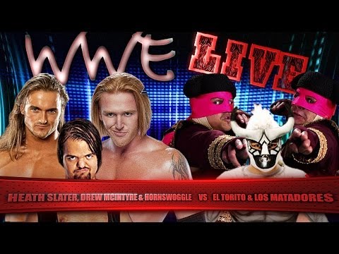 Heath Slater and Drew Mcintyre & Hornswoggle vs El Torito & Los Matadores WWE LIVE Italy 05.16.2014