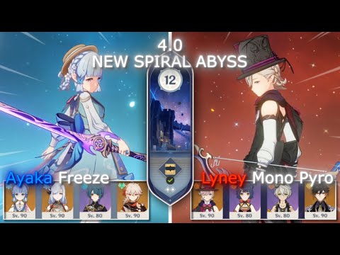 C0 Lyney Mono Pyro & C0 Ayaka Freeze | Floor 12 9* | Genshin Impact (New 4.0 Abyss)