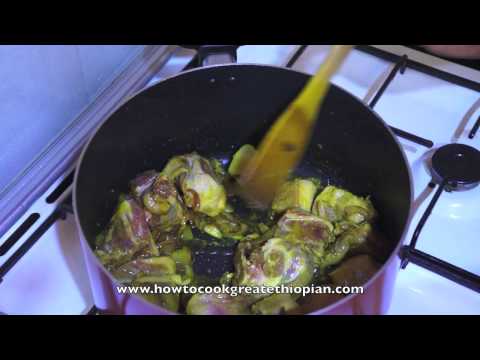 Ethiopian food - Lamb on the bone & lentil Recipe - Amharic English Misir sega injera