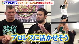 ウルフアロン&ボルチン・オレッグ、ラグビーチームとの合同練習に手応え「プロレスに活かせそう」　G1 CLIMAX制覇へ新たなヒント発見？　『ウルフアロン・ライオン株式会社ラグビー部合同練習』