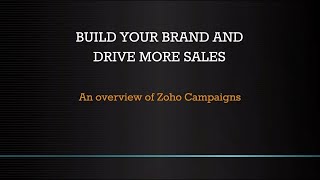 Zoho Campaigns Video